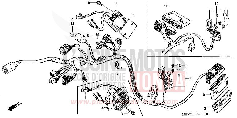KABELBAUM (2) von CBR600F Special Edition WINNING RED (R258) von 2001
